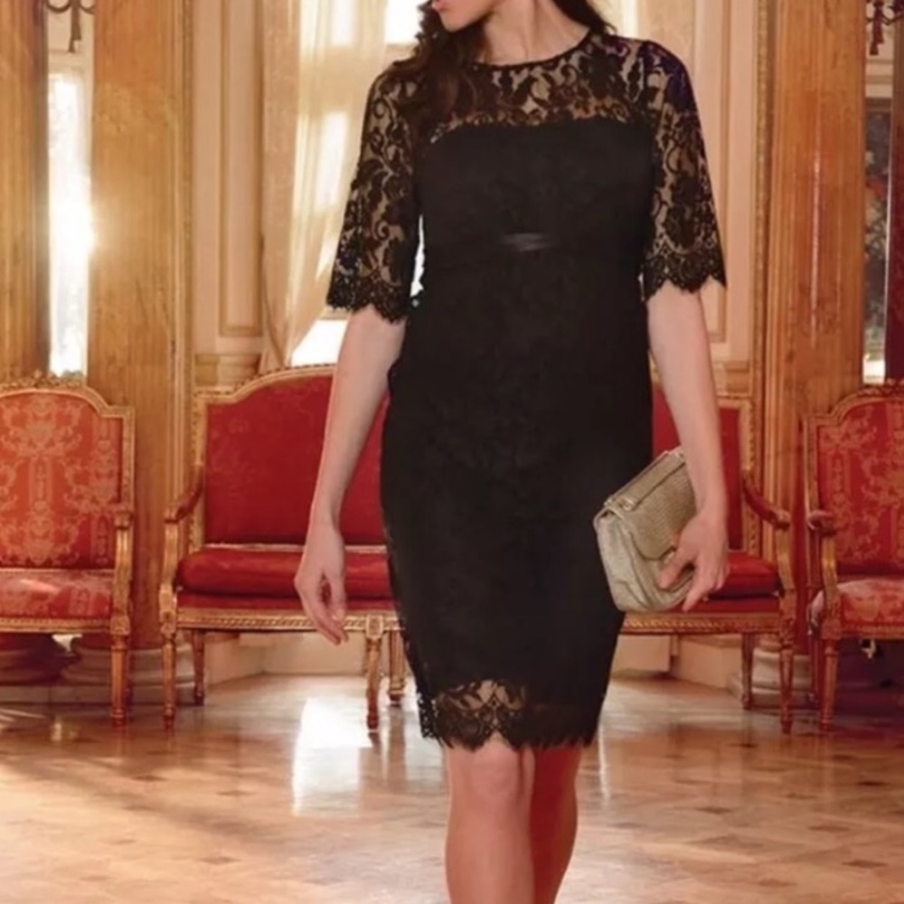 Seraphine Luxe Black Maternity Dress